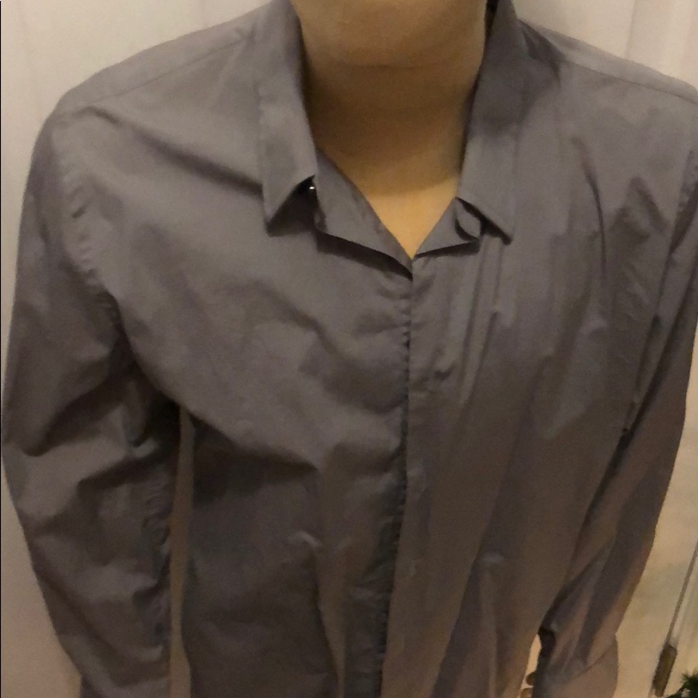 Express man gray 1MX dress shirt fitted